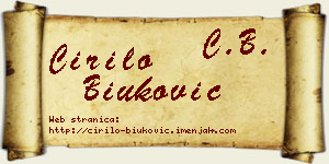Ćirilo Biuković vizit kartica